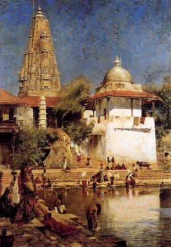  Templo Arte - El templo y el tanque de Walkeshwar en Bombay, el indio egipcio persa Edwin Lord Weeks